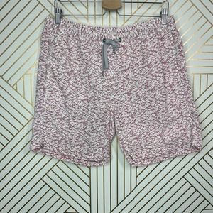 Onia Chales 7” Men’s Swim Trunks in Pink & Cream Abstrat Size US Medium